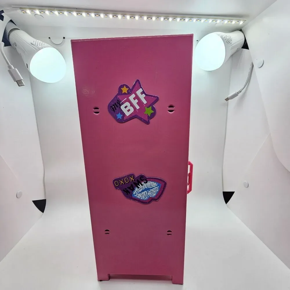 Schylling Girl Talk Locker Playset Pink Metal Magnet Stickers NIB
